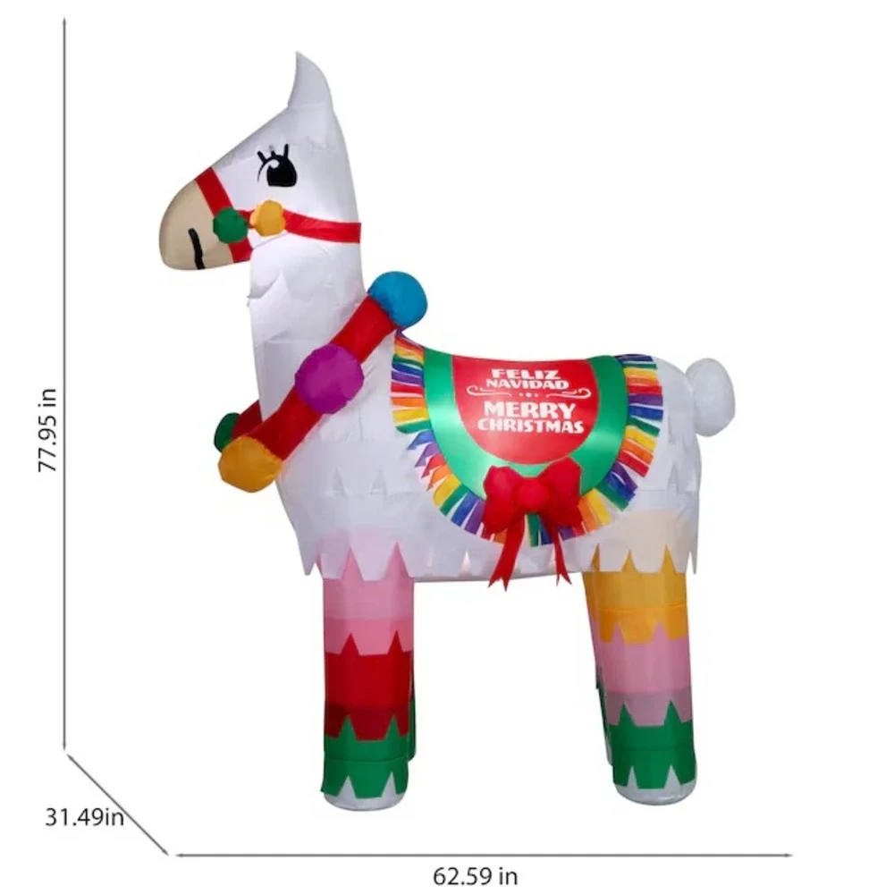 Holiday Living 6.5ft Piñata Llama Lighted Christmas Airblown Inflatable Yard NEW